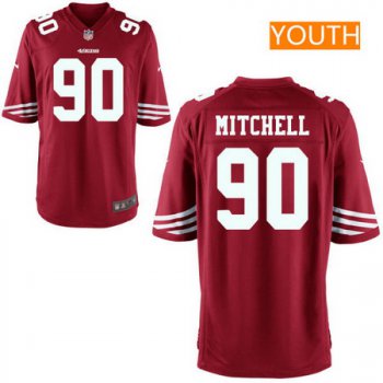 Youth San Francisco 49ers #90 Earl Mitchell Scarlet Red Team Color Stitched NFL Nike Game Jersey