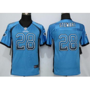 Youth Carolina Panthers #28 Jonathan Stewart Light Blue Drift Fashion NFL Nike Jersey