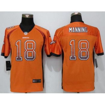 Youth Denver Broncos #18 Peyton Manning Orange Drift Fashion Stitched Nike NFL Football Jersey