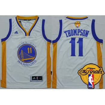 Youth Golden State Warriors #11 Klay Thompson White 2016 The NBA Finals Patch Jersey