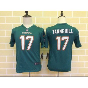 Youth Miami Dolphins #17 Ryan Tannehill Aqua Green Team Color NFL Nike Game Jersey