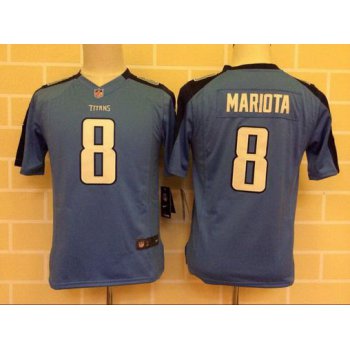 Youth Tennessee Titans #8 Marcus Mariota Light Blue Team Color NFL Nike Game Jersey