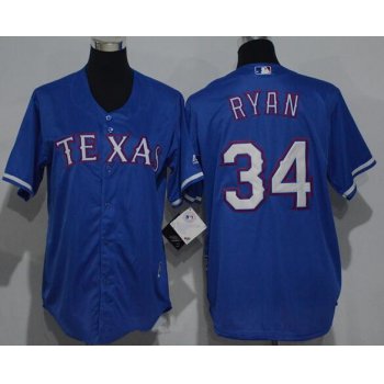 Youth Texas Rangers #34 Nolan Ryan Retired Royal Blue Stitched MLB Majestic Cool Base Jersey