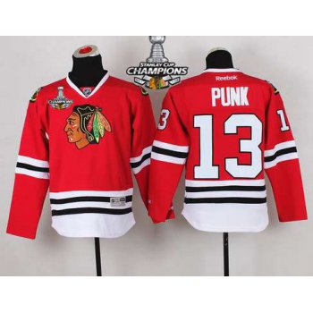 Chicago Blackhawks #13 CM Punk Red Kids Jersey W/2015 Stanley Cup Champion Patch