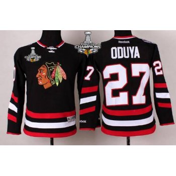 Chicago Blackhawks #27 Johnny Oduya 2014 Stadium Series Black Kids Jersey W/2015 Stanley Cup Champion Patch