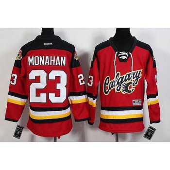 Youth Calgary Flames #23 Sean Monahan Red Premier Alternate Hockey Jersey