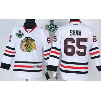 Youth Chicago Blackhawks #65 Andrew Shaw 2015 Stanley Cup White Jersey