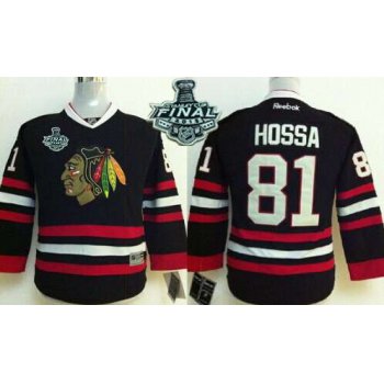 Youth Chicago Blackhawks #81 Marian Hossa 2015 Stanley Cup Black Jersey