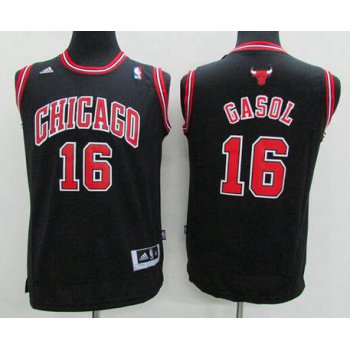 Youth Chicago Bulls #16 Pau Gasol Black Jersey