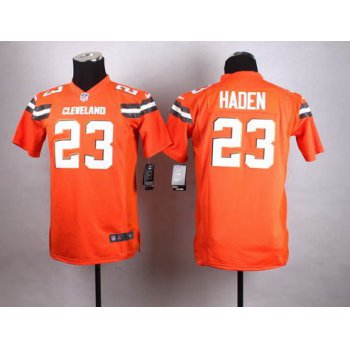 Youth Cleveland Browns #23 Joe Haden 2015 Nike Orange Game Jersey