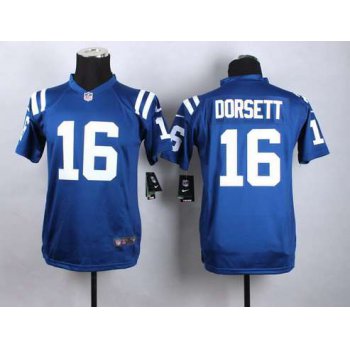 Youth Indianapolis Colts #16 Phillip Dorsett Nike Blue Game Jersey
