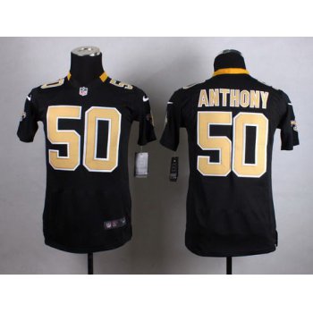 Youth New Orleans Saints #50 Stephone Anthony Nike Black Game Jersey