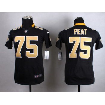 Youth New Orleans Saints #75 Andrus Peat Nike Black Game Jersey
