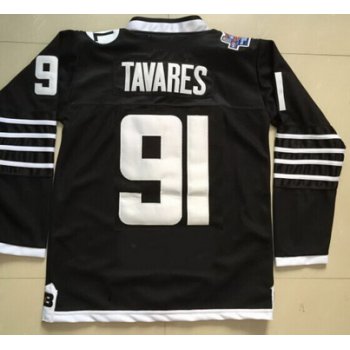 Youth New York Islanders #91 John Tavares 2015 Reebok Black Premier Alternate Jersey