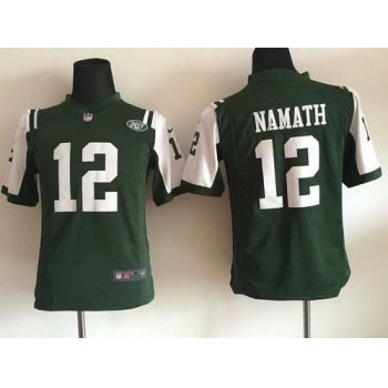 Youth New York Jets #12 Joe Namath Nike Green Game Jersey