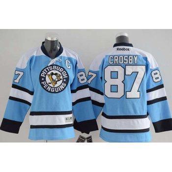 Youth Pittsburgh Penguins #87 Sidney Crosby Alternate Light Blue NHL Reebok Jersey