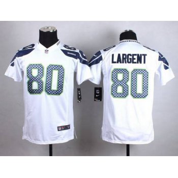 Youth Seattle Seahawks #80 Steve Largent Nike White Game Jersey