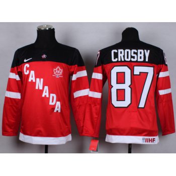 2014/15 Team Canada #87 Sidney Crosby Red 100TH Kids Jersey