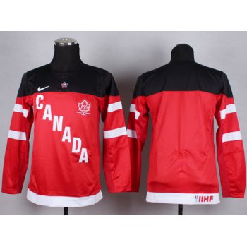 2014/15 Team Canada Blank Red 100TH Kids Jersey