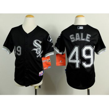 Chicago White Sox #49 Chris Sale Black Kids Jersey
