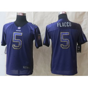 Nike Baltimore Ravens #5 Joe Flacco Drift Fashion Purple Kids Jersey