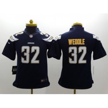Nike San Diego Chargers #32 Eric Weddle 2013 Navy Blue Limited Kids Jersey