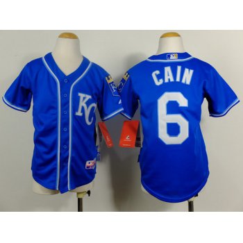 Kansas City Royals #6 Lorenzo Cain 2014 Blue Kids Jersey