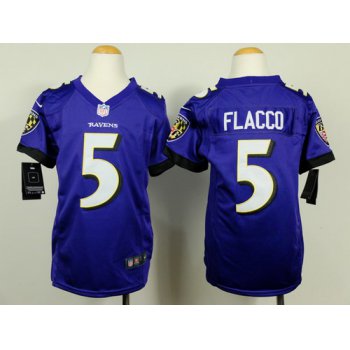 Nike Baltimore Ravens #5 Joe Flacco 2013 Purple Game Kids Jersey