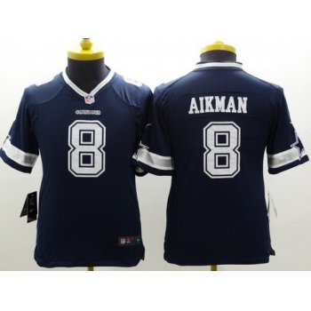 Nike Dallas Cowboys #8 Troy Aikman Blue Limited Kids Jersey