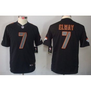 Nike Denver Broncos #7 John Elway Black Impact Limited Kids Jersey