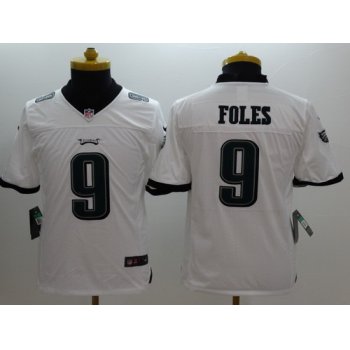 Nike Philadelphia Eagles #9 Nick Foles White Limited Kids Jersey