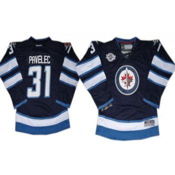 Winnipeg Jets #31 Ondrej Pavelec Navy Blue Kids Jersey