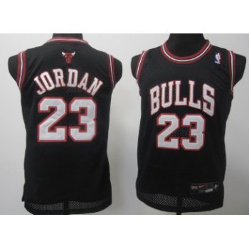 Chicago Bulls #23 Michael Jordan Black With Bulls Kids Jersey
