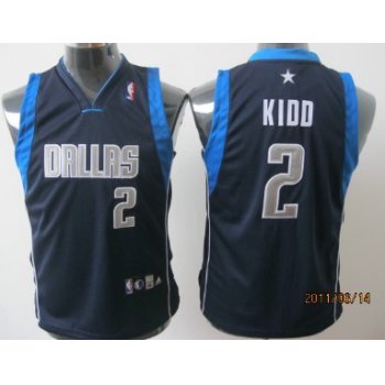 Dallas Mavericks #2 Jason Kidd Navy Blue Kids Jersey