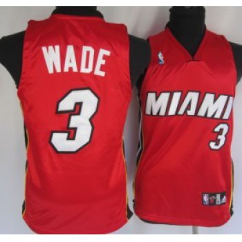 Miami Heat #3 Dwyane Wade Red Kid Jersey