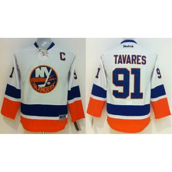 New York Islanders #91 John Tavares White Kids Jersey