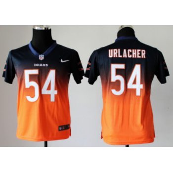 Nike Chicago Bears #54 Brian Urlacher Blue/Orange Fadeaway Kids Jersey