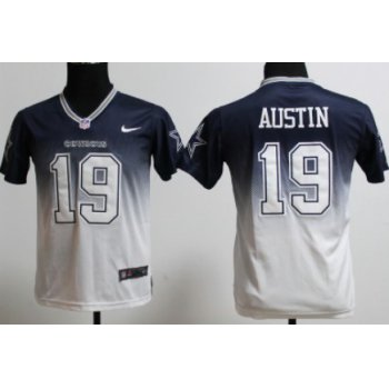 Nike Dallas Cowboys #19 Miles Austin Blue/White Fadeaway Kids Jersey