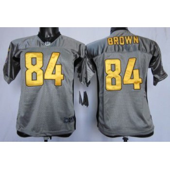Nike Pittsburgh Steelers #84 Antonio Brown Gray Shadow Kids Jersey