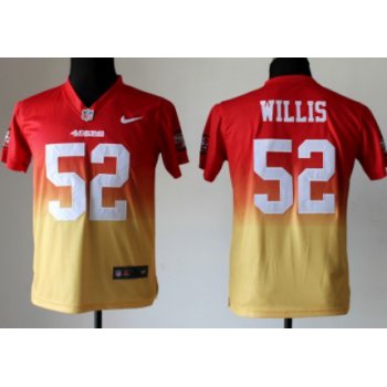 Nike San Francisco 49ers #52 Patrick Willis Red/Gold Fadeaway Kids Jersey