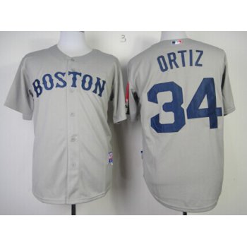 Boston Red Sox #34 David Ortiz Gray Kids Jersey
