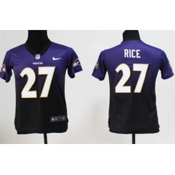 Nike Baltimore Ravens #27 Ray Rice Purple/Black Fadeaway Kids Jersey