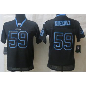 Nike Carolina Panthers #59 Luke Kuechly Lights Out Black Kids Jersey