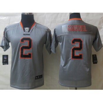 Nike Cleveland Browns #2 Johnny Manziel Lights Out Gray Kids Jersey