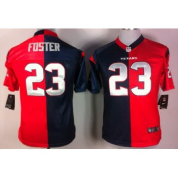 Nike Houston Texans #23 Arian Foster Blue/Red Two Tone Kids Jersey