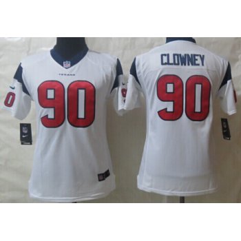 Nike Houston Texans #90 Jadeveon Clowney White Limited Kids Jersey