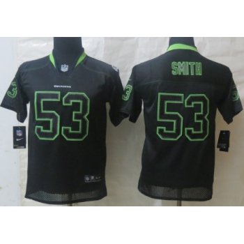 Nike Seattle Seahawks #53 Malcolm Smith Lights Out Black Kids Jersey