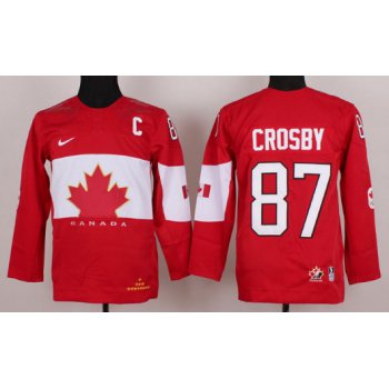 2014 Olympics Canada #87 Sidney Crosby Red Kids Jersey