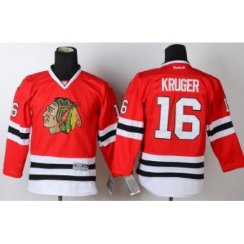 Chicago Blackhawks #16 Marcus Kruger Red Kids Jersey