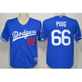Los Angeles Dodgers #66 Yasiel Puig Blue Kids Jersey